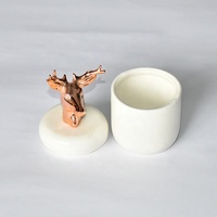 Boîte à Bijoux en Céramique Animaux Argent Électroplaqué Hibou Écureuil Oiseau Pot de Rangement en Porcelaine Cadeau de Pâques Printemps Vente en Gros