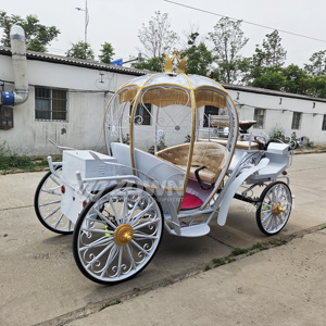รถม้าฟักทองไฟฟ้าสุดหรู พร้อมไฟประดับอ่อนโยน สำหรับงานแต่งงาน เจ้าสาว วิลล่า บ้านพักตากอากาศ และการท่องเที่ยว - Product Image 6