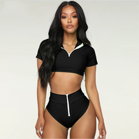 Diseño del cliente Mujeres Bikini de dos piezas Chica Reciclar Traje de baño Sólido Sexy Ropa de playa Fitness Surf Guard Tallas grandes Activo Reversible