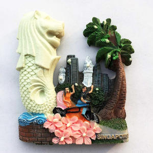 מותאם אישית שרף יד צבוע 3D סינגפור מקרר מגנטים ציון דרך מפרץ מרינה <span class=keywords><strong>Merlion</strong></span> פרק נסיעות מקרר מגנטים - Product Image 4