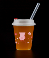 Gobelets jetables transparents à paroi rigide en plastique PP moulé par injection, 360 ml, pour thé au lait et jus, avec logo et couleur personnalisés