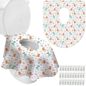 Lot de 10 housses de siège de pot imperméables non tissées de grande taille, protections de pot de voyage pour enfants, housses de siège de <span class=keywords><strong>toilette</strong></span> en papier - Product Image 6