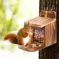 Accessoire de décoration de maison d'alimentation d'écureuil en bois
