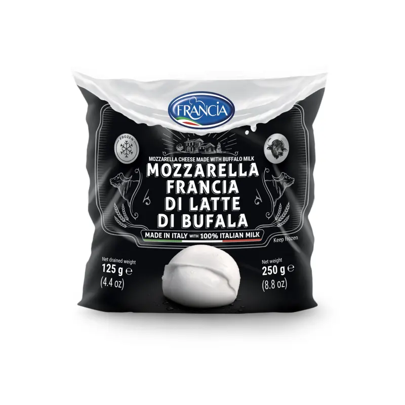 Massima qualità Francia 100% Mozzarella di latte di bufalo italiano 125G per prodotti lattiero-caseari per Pizza in vendita