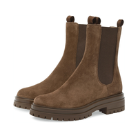 Bottines Chelsea à plateforme épaisse, bout rond, semelle à crampons, microfibre premium pour le streetwear urbain, la mode outdoor et le quotidien