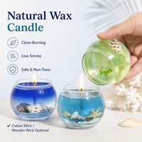 Ozean-Themen Gel-Duftkerze mit Muschel-Dekor, Handgemachte Aromatherapie-Kerze, Geschenk & Wohndekoration für EU/US-Markt