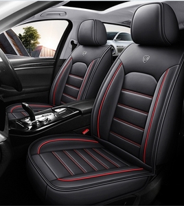 Housses de siège de voiture en cuir style sport, ensemble complet de 9 pièces, luxe, protection toutes saisons pour l'intérieur des sièges avant - Product Image 1