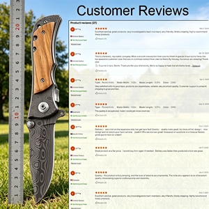 Offre Spéciale 339 OEM <span class=keywords><strong>Couteau</strong></span> de Poche Pliant Tactique de <span class=keywords><strong>Chasse</strong></span> EDC en Acier Damas avec Lame Laser et Manche en Bois d'Olivier, Logo Personnalisé, Vente en Gros - Product Image 2