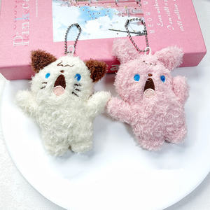 Mini taille broches en peluche Animal cri chien chat ours lapin Anime jouets en peluche pendentif porte-clés poupées broches cadeaux pour enfants sacs - Product Image 5