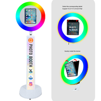 Photomaton rotatif pour iPad, idéal pour les fêtes et mariages, avec éclairage LED RGB blanc et noir, compatible avec tous les iPad