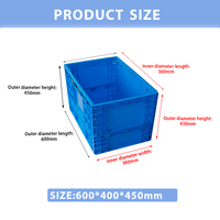 Caisses pliables en plastique PP robustes et durables, empilables et pliables, pour un rangement et un transport faciles