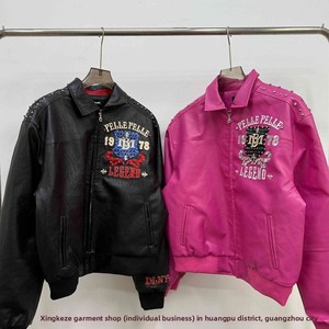Giacca in Pelle PU di Alta Qualità PELLE LEGEND con Ricami e Diamanti, Stile Hip Hop Retrò, Vestibilità Ampia, <span class=keywords><strong>per</strong></span> l'Inverno - Product Image 2