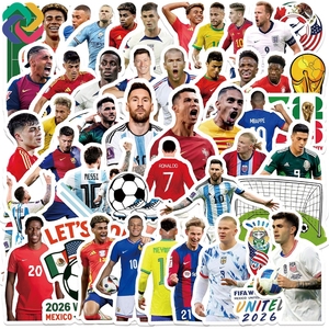 Offre Spéciale Coupe du Monde de Football 2026 : Autocollants Événementiels Étoiles du Sport, Tatouages Temporaires Imperméables en PVC, Étiquettes Imprimées UV Vernies - Product Image 1