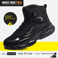Zapatos de Seguridad de Trabajo para Hombre, con Punta de Acero, Suela de Poliuretano, Forro de Malla en la Entresuela, Ligeros, para Todas las Temporadas