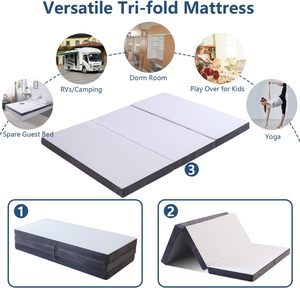 <span class=keywords><strong>Matelas</strong></span> <span class=keywords><strong>de</strong></span> sol portable queen size canapé-lit <span class=keywords><strong>matelas</strong></span> pliant en <span class=keywords><strong>mousse</strong></span> à mémoire <span class=keywords><strong>de</strong></span> forme pour le soulagement des douleurs dorsales meubles à usage général pour chambre à coucher - Product Image 3