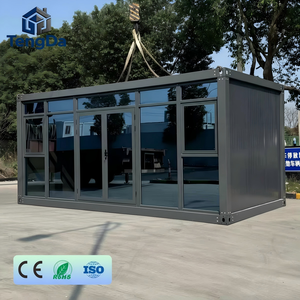 Casa contenedor prefabricada moderna de 3*6m con pared de vidrio para <span class=keywords><strong>sitio</strong></span> de construcción o tienda - Product Image 2
