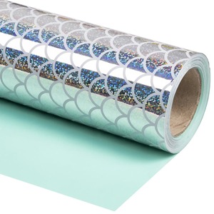 Custom Double-Sided Metallized Mermaid Scale <b>Pattern</b> Eco-Friendly Recyclable Art <b>Paper</b> Roll for Gift Craft Packaging Digital - Product Image 1