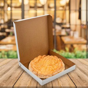 กล่องกระดาษลูกฟูกสีขาวสำหรับบรรจุพิซซ่า พิมพ์โลโก้ตามสั่ง ขายส่ง - Product Image 3