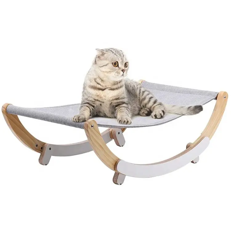 분리형 나무 흔들 의자 롤링 요람 스윙 고양이 해먹 침대