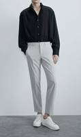 Pantalon droit homme streetwear foncé en coton 100% durable, léger, personnalisable, lavable, livraison rapide
