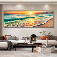 Affiches murales modernes, paysage de plage naturel, peintes à la bombe, sans cadre, impressions sur toile, esthétique du coucher de soleil sur la mer, peinture sur toile