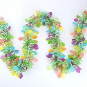 DAMAI <b>Easter</b> Decoration Fuzzy Strips 2 - Meter - Long with <b>Egg</b> Discs Streamers Colorful Round Fuzzy Strips for Party Decoration - Product Image 5