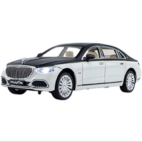 Modèle de voiture en métal moulé sous pression 1:24 S680 avec lumière, fonction de recul par friction, décoration d'intérieur, jouet, cadeau d'anniversaire pour garçon