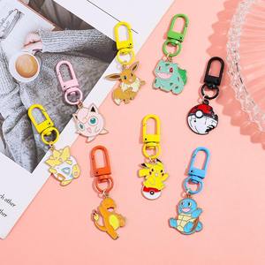 Q Y <b>Anime</b> Style Metal <b>Keychain</b> Pendant Set with Enamel Character Charms and Colorful Clips for Backpack Decoration - Product Image 6
