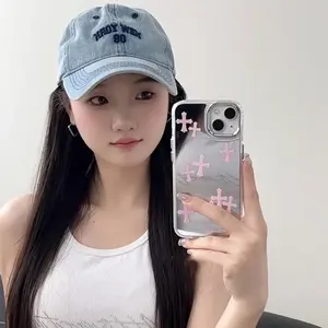 Miroir de maquillage de luxe Jésus <span class=keywords><strong>Christ</strong></span> Croix Pour iPhone11 12 13 14 15 16Pro Max 15Pro 16Pro 14Pro Miroir Visage iPhone Cas Couverture Rigide - Product Image 2