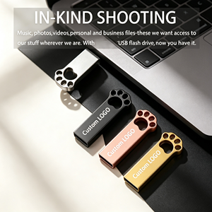 Clé USB en métal en forme de griffe de chat, vente en gros, avec logo personnalisé, 2 Go-128 Go, clé mémoire étanche pour cadeaux promotionnels - Product Image 2