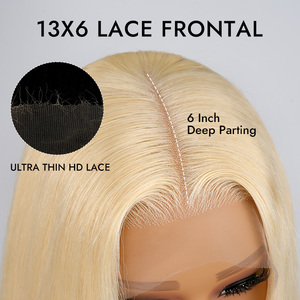 40 Inch 250 Dichtheid Bot Rechte 613 Blonde Hd Front 13X6 13X4 Pruik Pretokkelde Vrouwen 250G Menselijk Haar Pruiken Transparante Voorkant - Product Image 5