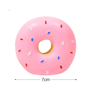 Juguetes chirriantes para perros, pelotas de látex suaves, juguetes de goma con forma de donut, juguetes chirriantes para masticar, pelotas para jugar a la busqueda para cachorros, perros pequeños y medianos. - Product Image 4