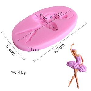 Stampi in Silicone Ecologici e Inodori a Forma di Ballerina <span class=keywords><strong>per</strong></span> Decorazione di <span class=keywords><strong>Torte</strong></span> e Biscotti, Fondente in Confezione OPP - Product Image 6