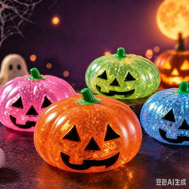 2026 Trending Halloween Pumpkin Squishy Toy Funny Face Stress Relief Desk Decompression Fidget Student Supply