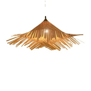 โคมไฟไม้ไผ่ทรงเจดีย์ ขั้วหลอด E27 ไฟ LED สำหรับห้องน้ำชา โรงแรม ร้านอาหาร สไตล์เซน ขนาด 700 มม. 450 มม. 600 มม. - Product Image 2