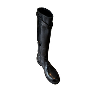 Nouvelles bottes longues en cuir pour femmes, style occidental, à fermeture éclair, bout rond, pour l'automne et l'hiver - Product Image 4