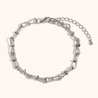 Bracelet épais en acier inoxydable YML avec chaîne à maillons ovales 17+5cm Or/Argent, personnalisable avec pendentif DIY