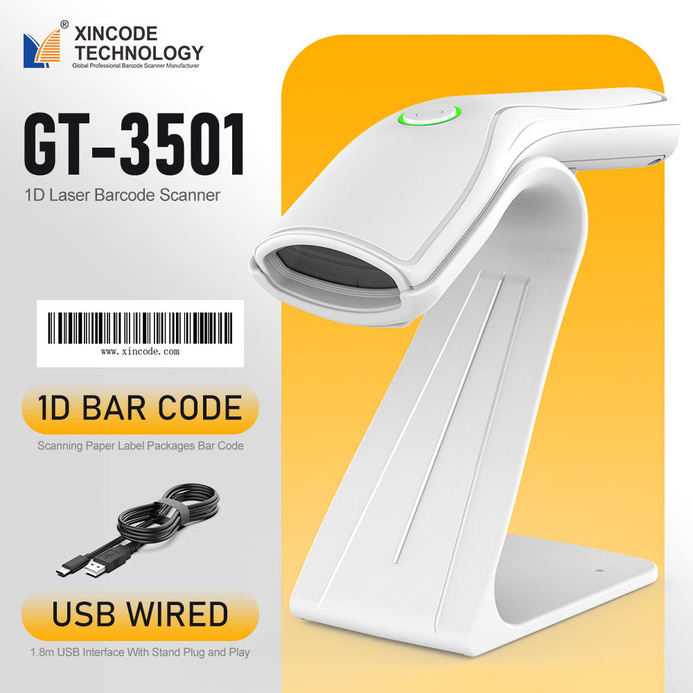 GT-3501-W-014 1D Laser USB Wired White