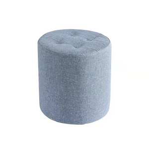 Solid <b>Wood</b> Round Ottoman Tufted Design Home <b>Stool</b> Minimalist Living Room Furniture Adult Use - Product Image 4