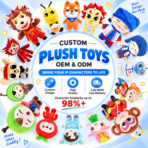Jouets en peluche personnalisés en gros OEM ODM, poupées mascottes animales, porte-clés, coussins pour cadeaux de marques, commandes en gros - Product Image 2