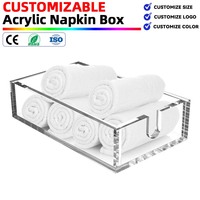 Porte-serviettes en acrylique personnalisé, design moderne transparent, porte-serviettes en acrylique pour salle de bain, cuisine, plateau à serviettes pour invités