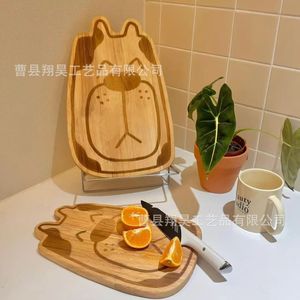 เขียงไม้รูปแมวอเนกประสงค์สำหรับหั่นผักผลไม้ขนมปังใช้บนโต๊ะในครัว - Product Image 1