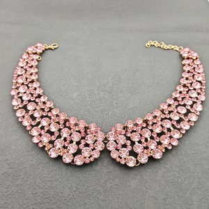 Collar de Cadena Gruesa Chapado en Oro con Cristales de Estrás para Mujer, Joyería de Moda de Lujo en Acero Inoxidable - Product Image 4