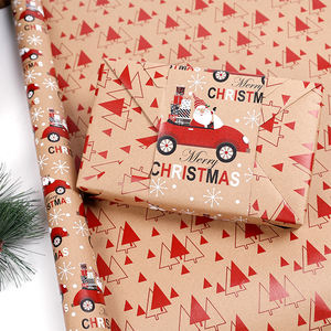 Wholesale Disposable Art Paper 80g Double-Sided Printed <b>Christmas</b> Custom 43cm X 10m Roll Wrapping Paper for Gift - Product Image 2