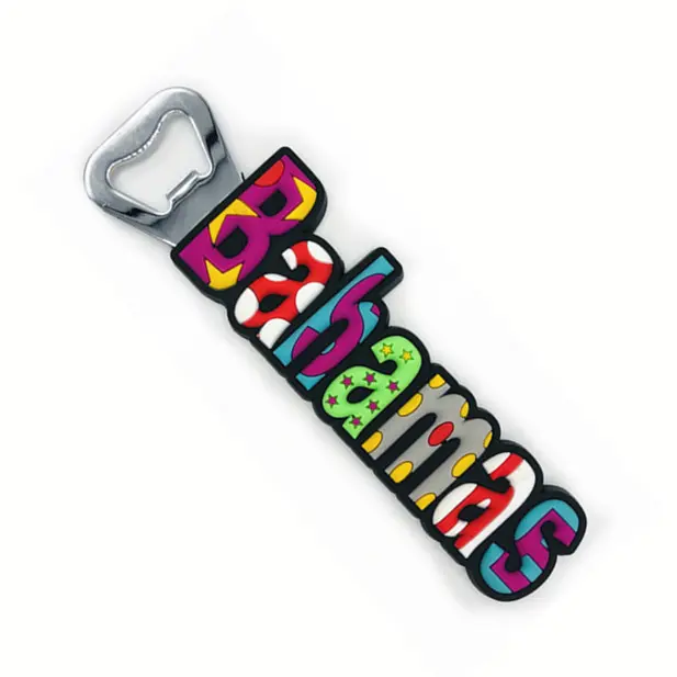 Promotionele Lettervorm Pvc Zachte Flesopener Creatieve Logo Vormopener