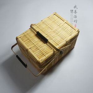 Bamboo Gift Basket Handmade Rectangle For Tea Packaging Custom Made Chongqing Origin ZL 015 - Product Image 5