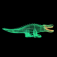 Installation lumineuse extérieure commerciale sur le thème de la faune, art lumineux LED en forme d'alligator pour l'éclairage paysager des fêtes