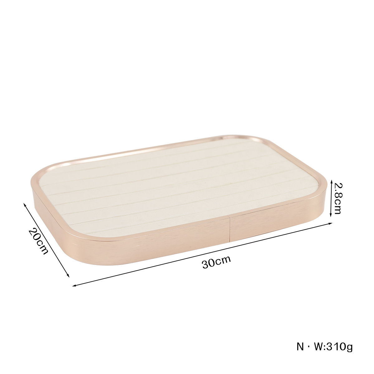 Vassoio per anelli a strisce oro+beige