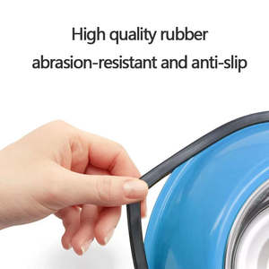 Qbellpet üreticileri toptan renkli sevimli baskı özelleştirilebilir lüks kişiselleştirilmiş Pet paslanmaz çelik köpek çift yiyecek kasesi - Product Image 3