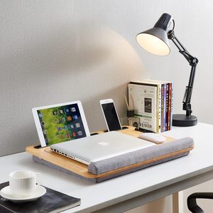 Combohome注文折りたたみ式バンブーラップデスクポータブルラップトップラップデスク、ピロークッションラップラップトップデスク付き - Product Image 2